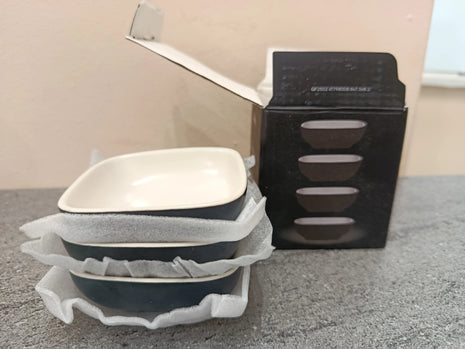 Kastmekastide komplekt, keraamika, 2,5×7 cm, must, 3 tk, kuni 200 °C